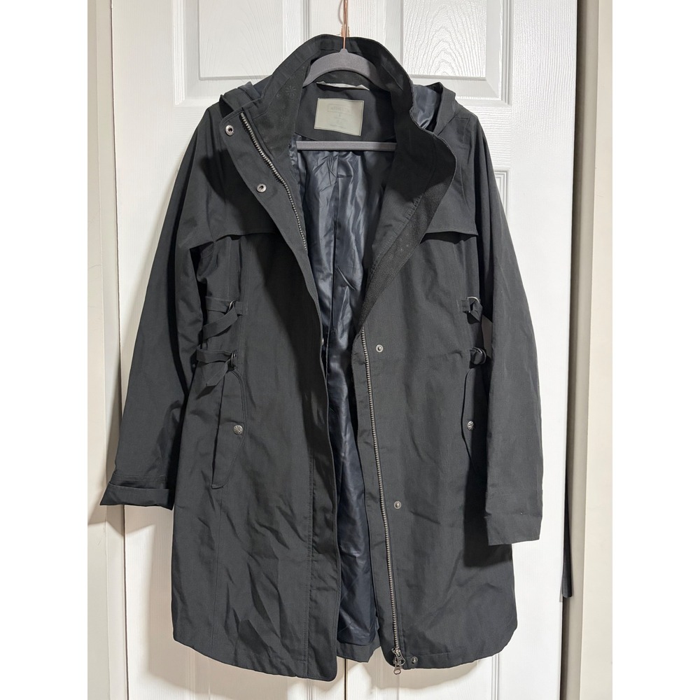 Athleta Outbound Parka Dark Grey Hooded Full Zip Lightweight Jacket Womens L
